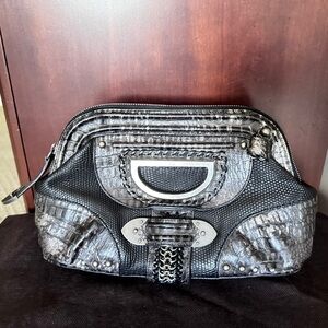 Dior Black and Silver Textured Bag